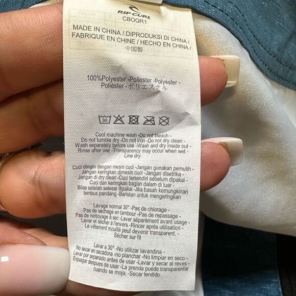 Rip Curl Men’s Size 32 Dawn Patrol Swim Trunk Blue Red Long with Side Pocket - Picture 4 of 9